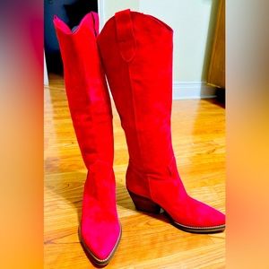 Fuchsia Suede Boots
